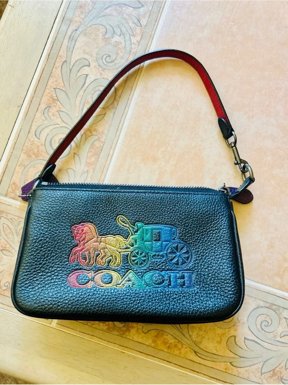 Coach Nolita 19 Horse & Carriage mini shoulder bag Pebbled Leather - like NEW